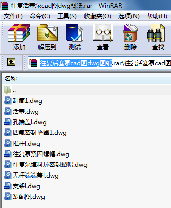 往復活塞泵cad圖dwg圖紙